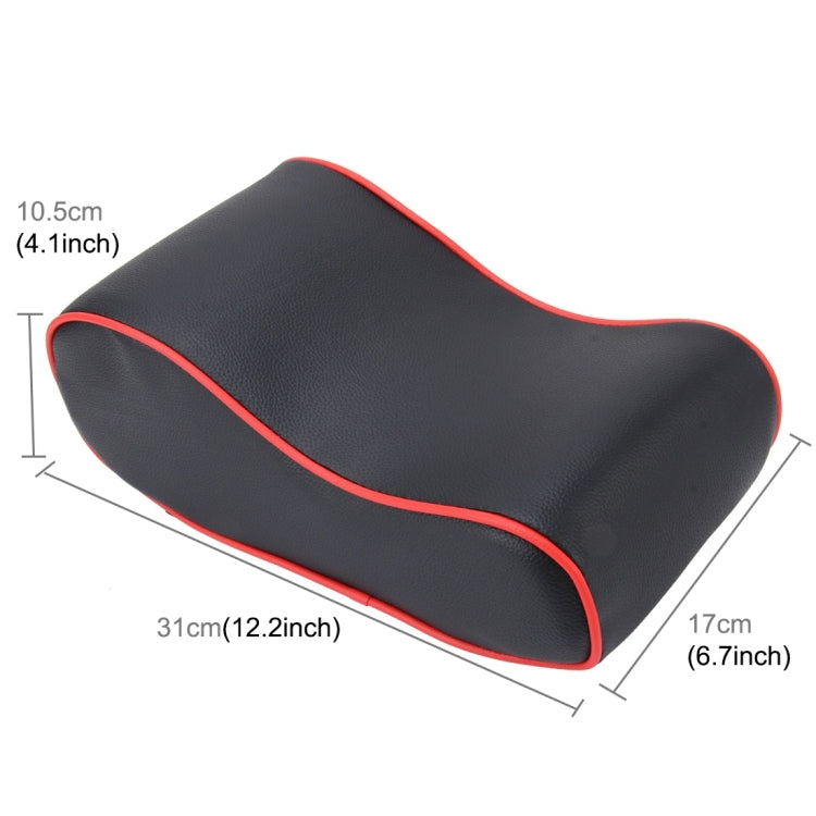 Universal Car PU Leather and Memory Foam Wrapped  Armrest Box Breathable Car Armrest Box Mat with Phone Holder Storage Bag, without Card Slot (Black Red), without Card Slot (Black ), without Card Slot (Khaki), without Card Slot (Brown)
