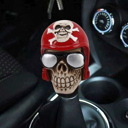 Glasses Skull Shaped Universal Vehicle Car Shifter Cover Manual Automatic Gear Shift Knob, Skull Head Shape 12