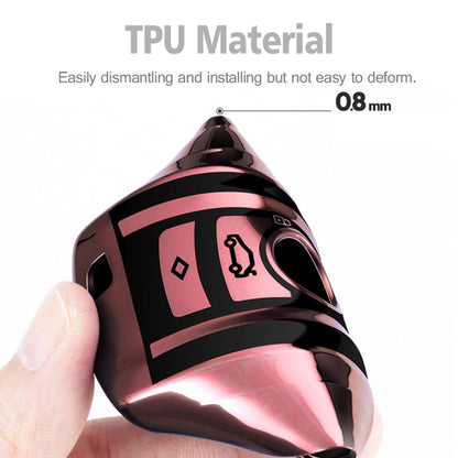 TPU One-piece Electroplating Opening Full Coverage Car Key Case with Key Ring for TOYOTA YARIS L / COROLLA / YARIS L / CAMRY / VIOS / HIGHLANDER, Pink