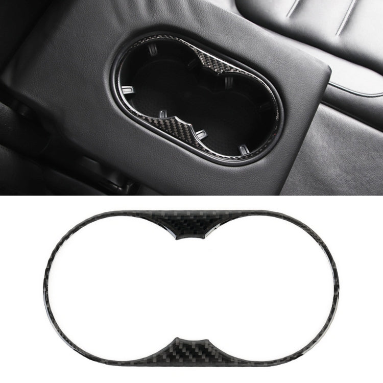 Car Carbon Fiber Rear Armrest Water Cup Holder Panel Decorative Sticker for Volkswagen Touareg, Rear Armrest Water Cup Holder