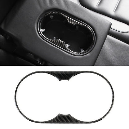 Car Carbon Fiber Rear Armrest Water Cup Holder Panel Decorative Sticker for Volkswagen Touareg, Rear Armrest Water Cup Holder