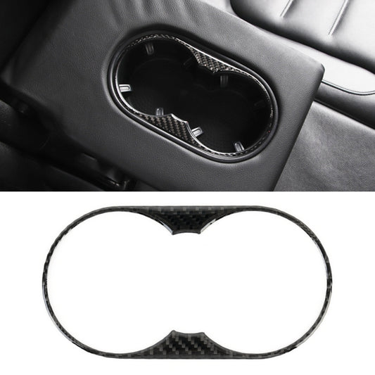 Car Carbon Fiber Rear Armrest Water Cup Holder Panel Decorative Sticker for Volkswagen Touareg, Rear Armrest Water Cup Holder