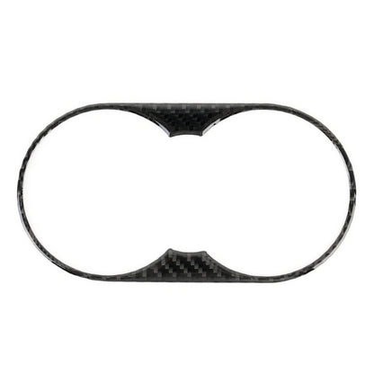 Car Carbon Fiber Rear Armrest Water Cup Holder Panel Decorative Sticker for Volkswagen Touareg, Rear Armrest Water Cup Holder