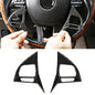 2 PCS Car Carbon Fiber Steering Wheel Button Decorative Sticker for Volkswagen Touareg, Steering Wheel Button