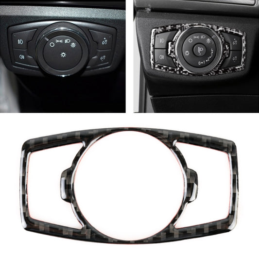 Car Carbon Fiber Headlight Adjustment Frame Decorative Sticker for Ford New Mondeo, Headlight Adjustment Frame