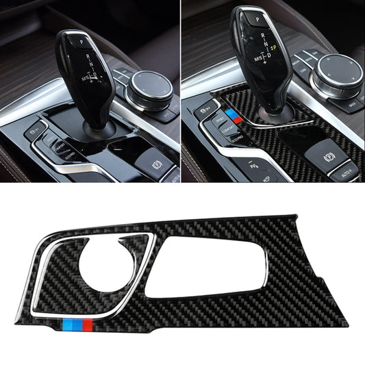 2 in 1 Car Tricolor Carbon Fiber Gear Position Panel Decorative Sticker for BMW 5 Series G38 528Li / 530Li / 540Li 2018, Left Drive, Gear Position (2 in 1)