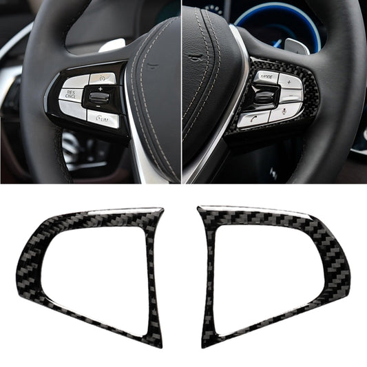 Car Carbon Fiber Steering Wheel Button Configuration B Decorative Sticker for BMW 5 Series G30/G38 X3 G01/G08, Steering Wheel Button