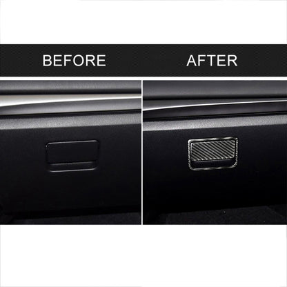 Car Carbon Fiber Front Passenger Seat Storage Box Decorative Sticker for Mazda Axela 2017-2018, Front Passenger Seat Storage Box