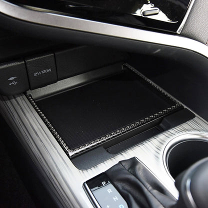 Car Carbon Fiber Storage Box U Shape Frame Decorative Sticker for Toyota Eighth Generation Camry 2018-2019, Storage Box U Shape Frame
