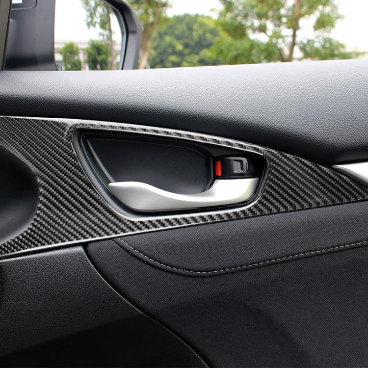 2 PCS Car Carbon Fiber Door Inner Handle Wrist Panel Decorative Sticker for Honda Tenth Generation Civic 2016-2019, Door Inner Handle Wrist Panel
