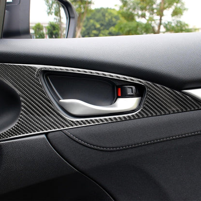 2 PCS Car Carbon Fiber Door Inner Handle Wrist Panel Decorative Sticker for Honda Tenth Generation Civic 2016-2019, Door Inner Handle Wrist Panel