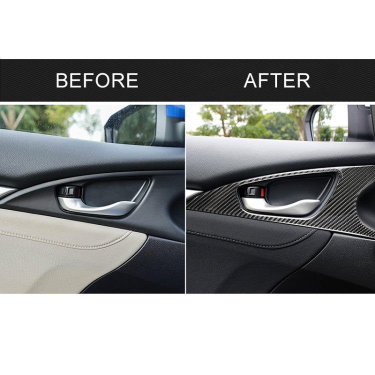 2 PCS Car Carbon Fiber Door Inner Handle Wrist Panel Decorative Sticker for Honda Tenth Generation Civic 2016-2019, Door Inner Handle Wrist Panel
