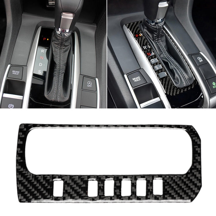 Car Carbon Fiber Gear Position Button Frame Decorative Sticker for Honda Tenth Generation Civic 2016-2019, Left Drive, Gear Position Button Frame