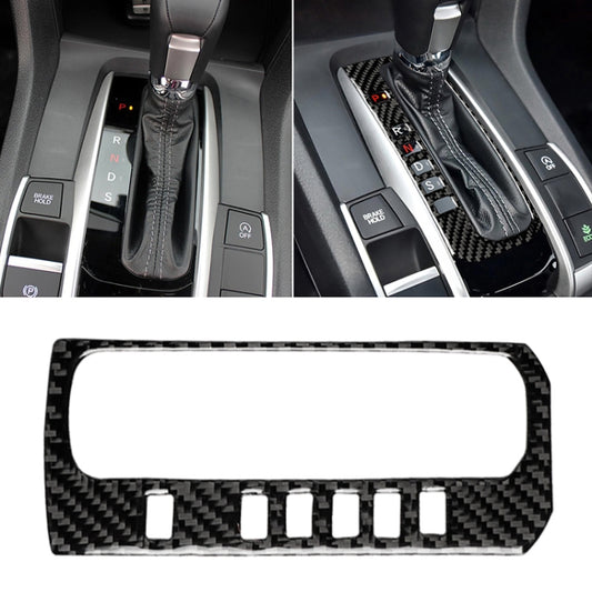 Car Carbon Fiber Gear Position Button Frame Decorative Sticker for Honda Tenth Generation Civic 2016-2019, Left Drive, Gear Position Button Frame
