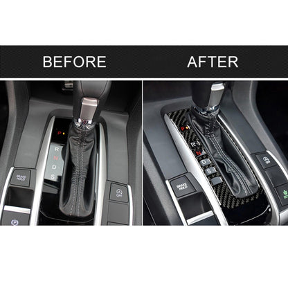 Car Carbon Fiber Gear Position Button Frame Decorative Sticker for Honda Tenth Generation Civic 2016-2019, Left Drive, Gear Position Button Frame