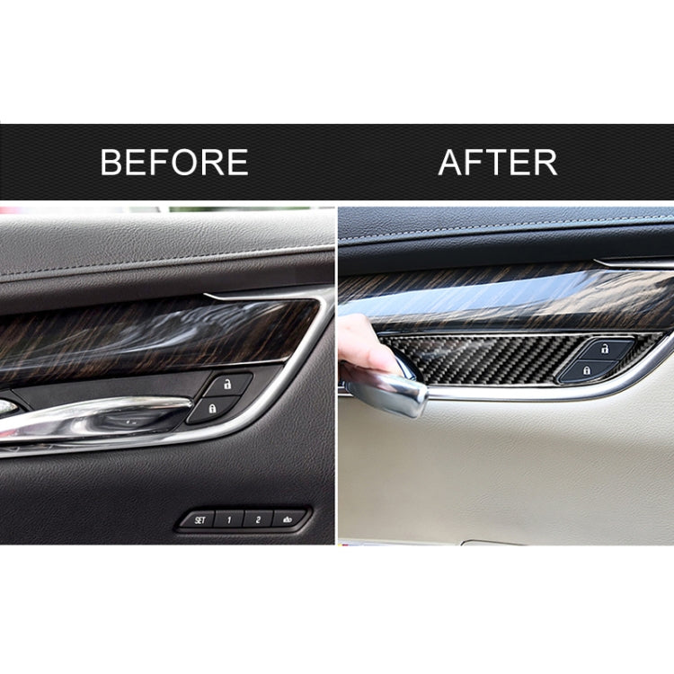Car Carbon Fiber Door Inner Handle Wrist Panel Decorative Sticker for Cadillac XT5 2016-2017, Door Inner Handle Wrist