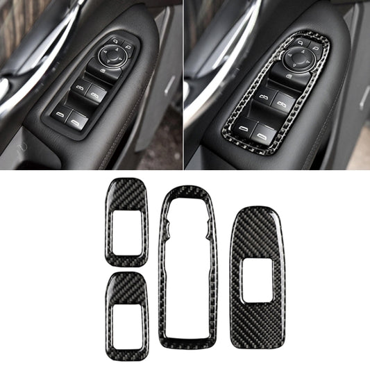 Car Carbon Fiber Door Window Lift Panel Decorative Sticker for Cadillac XT5 2016-2017, Door Window Lift Panel