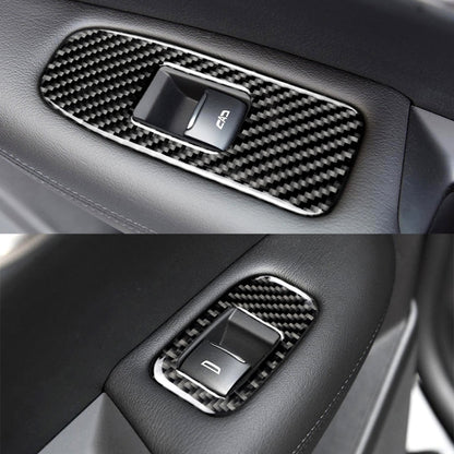 Car Carbon Fiber Door Window Lift Panel Decorative Sticker for Cadillac XT5 2016-2017, Door Window Lift Panel