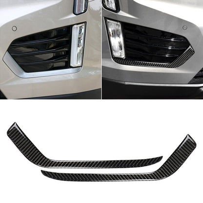 Car Carbon Fiber Front Fog Light Decorative Stripe for Cadillac XT5 2016-2017, Left Drive, Front Fog Light