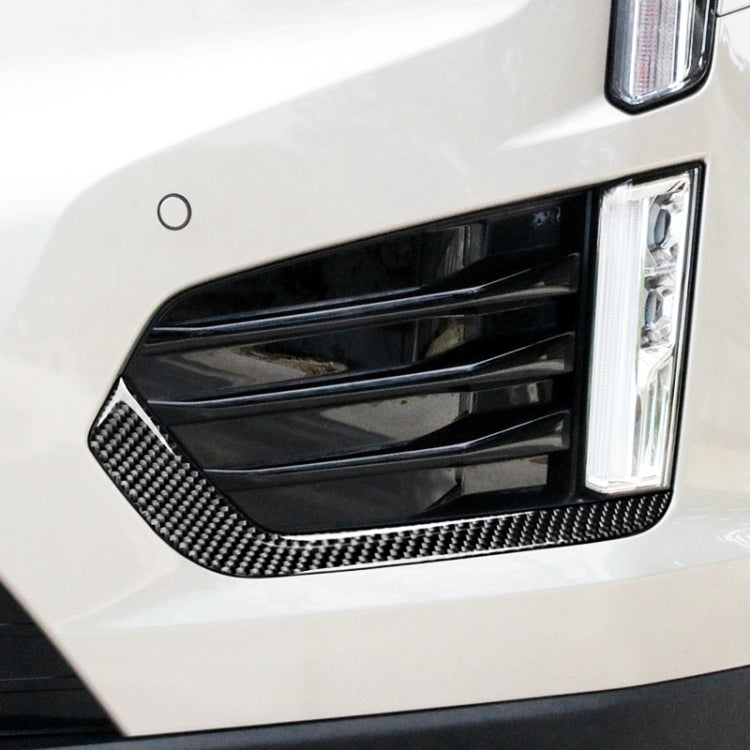 Car Carbon Fiber Front Fog Light Decorative Stripe for Cadillac XT5 2016-2017, Left Drive, Front Fog Light