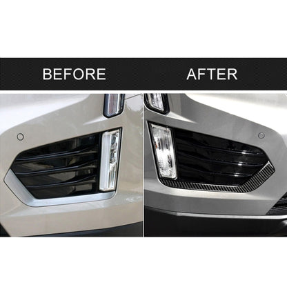 Car Carbon Fiber Front Fog Light Decorative Stripe for Cadillac XT5 2016-2017, Left Drive, Front Fog Light