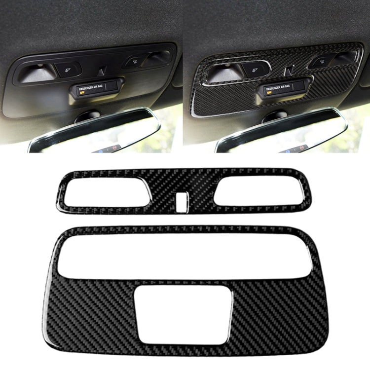 2 in 1 Car Carbon Fiber Dome Light Panel Decorative Sticker for Chevrolet Camaro 2016, Dome Light Panel