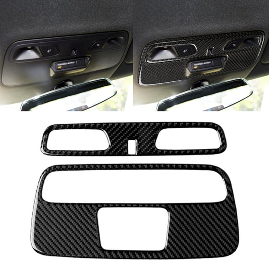 2 in 1 Car Carbon Fiber Dome Light Panel Decorative Sticker for Chevrolet Camaro 2016, Dome Light Panel