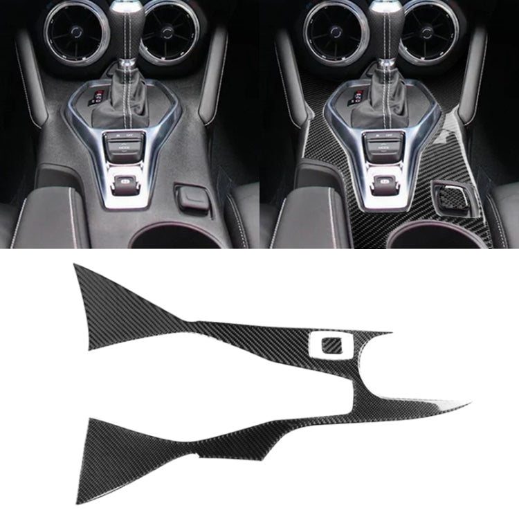 2 in 1 Car Carbon Fiber Central Control Gear Outer Frame Decorative Sticker for Chevrolet Camaro 2017-2019, Central Control Gear Outer Frame