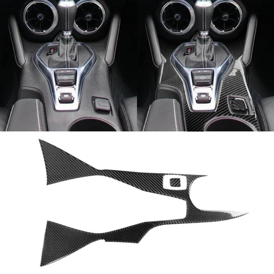 2 in 1 Car Carbon Fiber Central Control Gear Outer Frame Decorative Sticker for Chevrolet Camaro 2017-2019, Central Control Gear Outer Frame