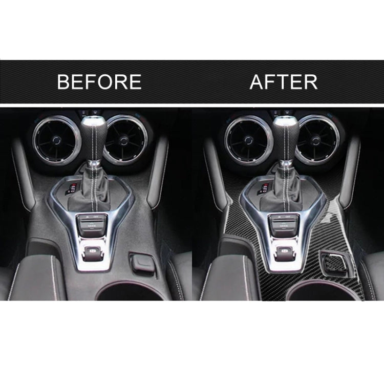 2 in 1 Car Carbon Fiber Central Control Gear Outer Frame Decorative Sticker for Chevrolet Camaro 2017-2019, Central Control Gear Outer Frame
