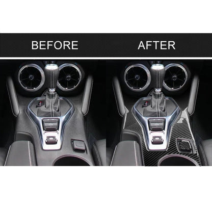2 in 1 Car Carbon Fiber Central Control Gear Outer Frame Decorative Sticker for Chevrolet Camaro 2017-2019, Central Control Gear Outer Frame