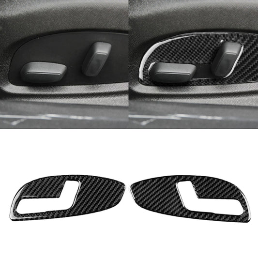 2 PCS Car Carbon Fiber Seat Adjustment Panel Decorative Sticker for Chevrolet Camaro 2017-2019, Seat Adjustment Panel