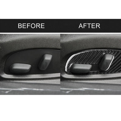 2 PCS Car Carbon Fiber Seat Adjustment Panel Decorative Sticker for Chevrolet Camaro 2017-2019, Seat Adjustment Panel