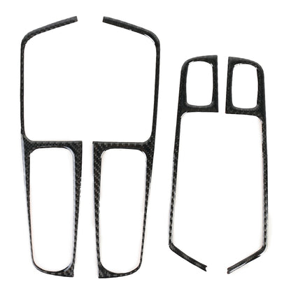 4 PCS Carbon Fiber Car Window Button Panel Decorative Sticker for Porsche Macan, Window Button Panel