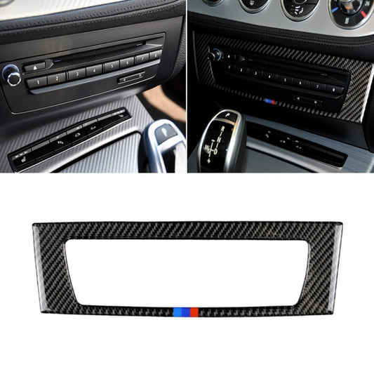 Car Carbon Fiber Central Control CD Panel Three Color Decorative Sticker for BMW Z4 2009-2015, Central Control CD Panel Sticker(Three Color)