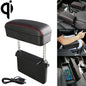 Universal Car Wireless Qi Standard Charger PU Leather Wrapped Armrest Box Cushion Car Armrest Box Mat with Storage Box, 1pc(Black), 1pc(Black Red), 1pc(Black White), 1pc(Grey), 1pc(Beige), 1pc(Brown)