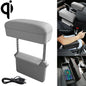 Universal Car Wireless Qi Standard Charger PU Leather Wrapped Armrest Box Cushion Car Armrest Box Mat with Storage Box, 1pc(Black), 1pc(Black Red), 1pc(Black White), 1pc(Grey), 1pc(Beige), 1pc(Brown)
