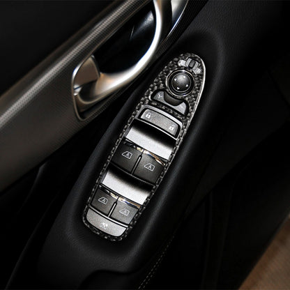 2 PCS Car Carbon Fiber Window Lift Panel Decorative Sticker for Infiniti Q50, Left Drive, Window Lift Panel (2 PCS)