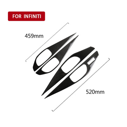 4 PCS Car Carbon Fiber Door Inner Handle Panel Decorative Sticker for Infiniti Q50 2014-2020, Left Drive, Door Inner Handle Panel (A)