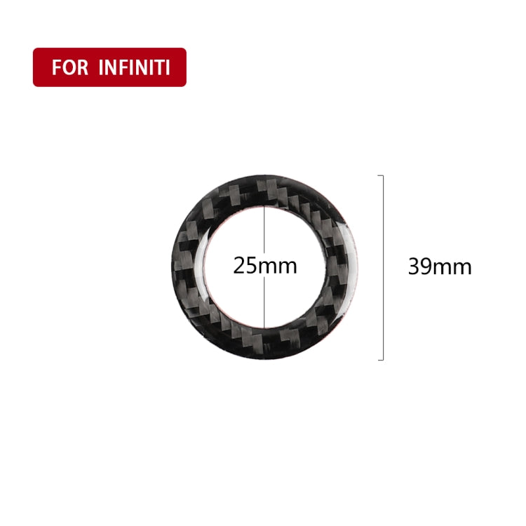 Car Carbon Fiber One-button Start Decorative Sticker for Infiniti Q50 / Q60 2014-2020, One-button Start