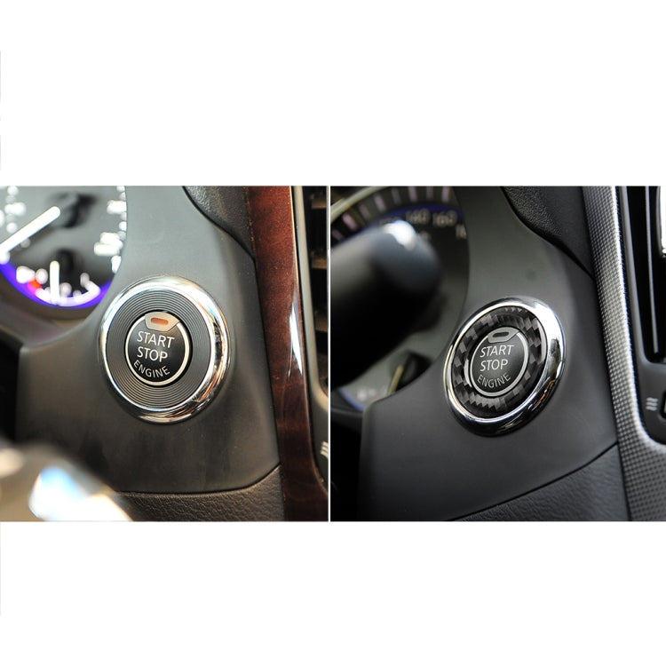 Car Carbon Fiber One-button Start Decorative Sticker for Infiniti Q50 / Q60 2014-2020, One-button Start