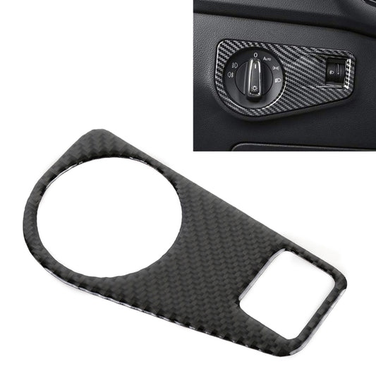 Car Carbon Fiber Headlight Switch Panel Decorative Sticker for Volkswagen Tiguan L, High Configuration, Headlight Switch, High Configuration