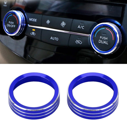 2 PCS Car Metal Air Conditioner Knob Case for Nissan X-TRAIL, For Nissan X-TRAIL (Blue), For Nissan X-TRAIL (Red), For Nissan X-TRAIL (Silver)