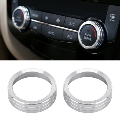 2 PCS Car Metal Air Conditioner Knob Case for Nissan X-TRAIL, For Nissan X-TRAIL (Blue), For Nissan X-TRAIL (Red), For Nissan X-TRAIL (Silver)