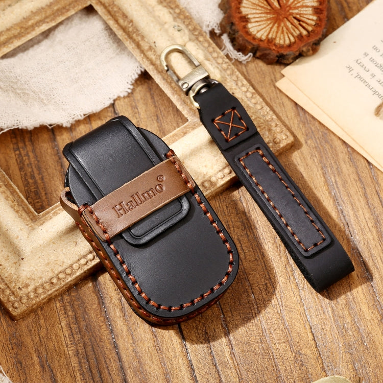 Hallmo Car Cowhide Leather Key Protective Cover Key Case for LEADING IDEAL One, For LEADING IDEAL One