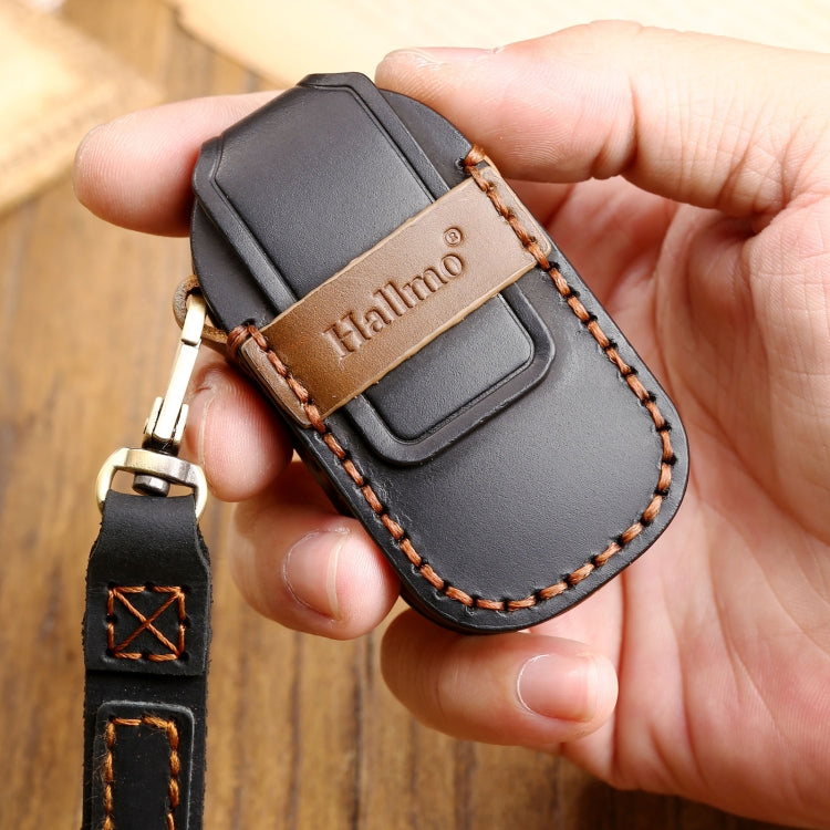 Hallmo Car Cowhide Leather Key Protective Cover Key Case for LEADING IDEAL One, For LEADING IDEAL One