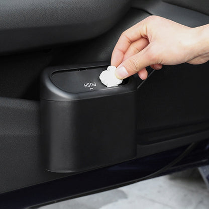 Vehicle Trash Can Bin Rubbish Bin Organizer Car-mounted Trash Storage Box, Trash Can Bin