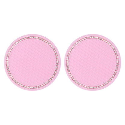 2 PCS Car Diamond Anti-skid Soft Rubber Water Cup Mat