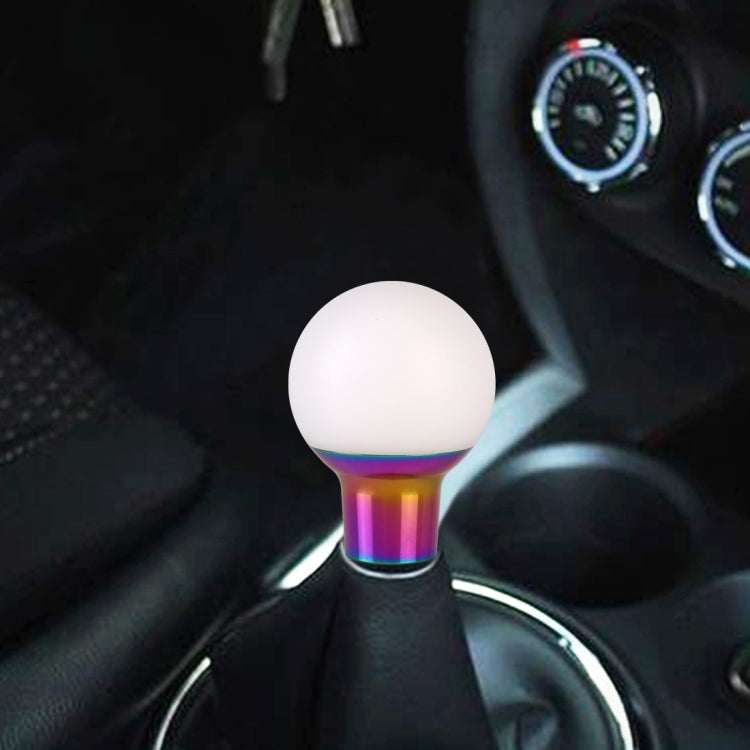 Universal Car Small Round Ball Resin + Carbon Fiber Metal Gear Shift Knob, Small Round Ball (Black), Small Round Ball (White)