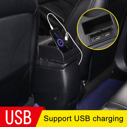 Car Multi-functional Dual USB Armrest Box Booster Pad, Microfiber Leather Curved Type